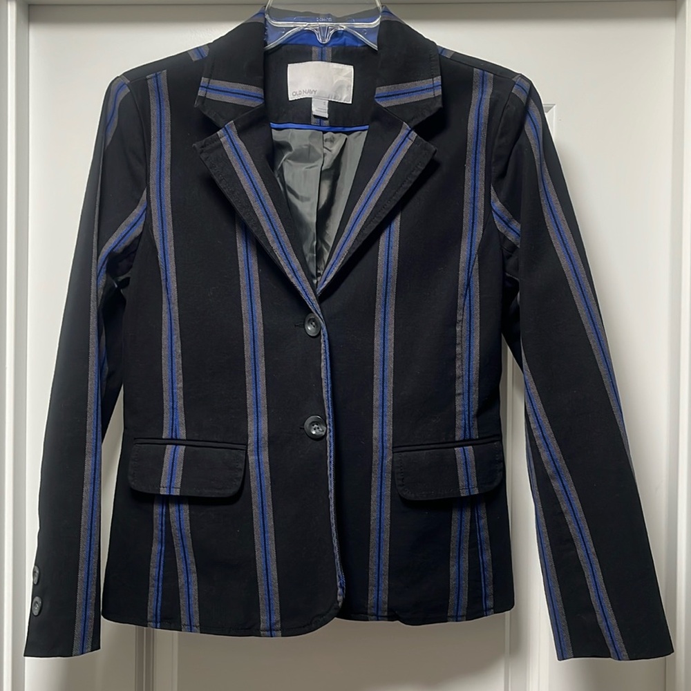 Old Navy black & blue striped women’s blazer